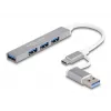 Delock 64214 USB šakotuvas 4x USB-A, sidabrinis