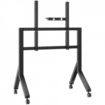 Mobilus televizoriaus stovas ONKRON TS2081-B 70–110 colių, juodas, plieninis, ant ratukų, 125 kg, VESA 200x200–1000x800