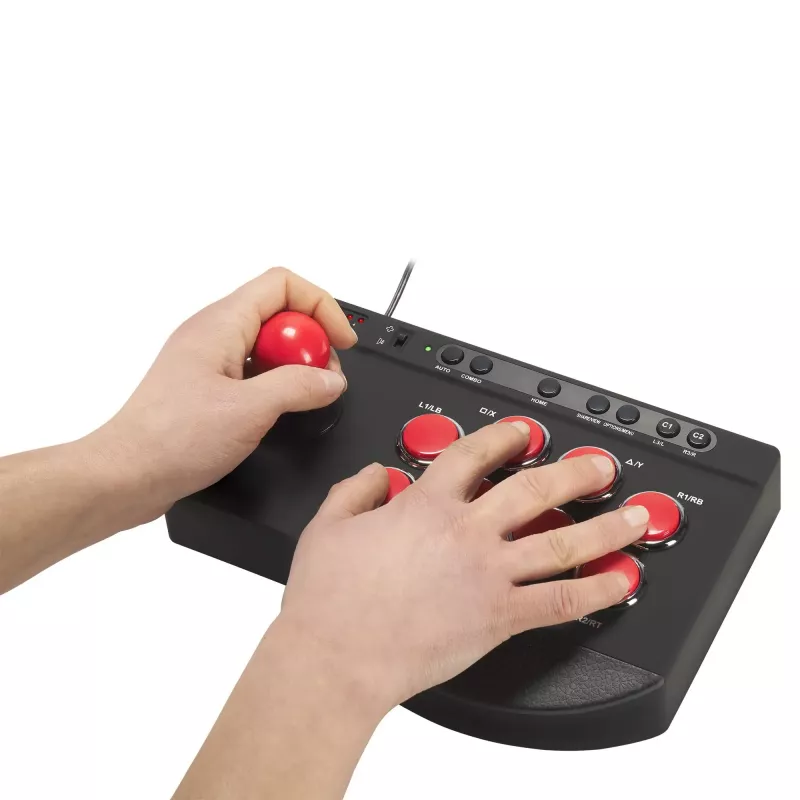 „Subsonic SA5662“ kovos pultelis (fightstick) juodas/raudonas, Bluetooth, USB, PlayStation 4