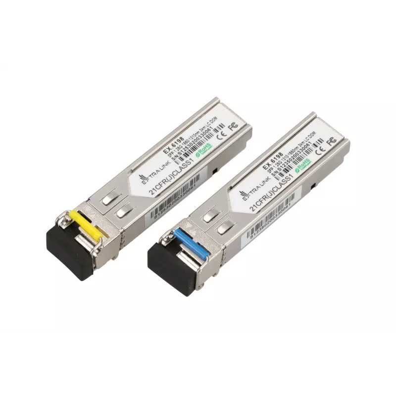 Extralink SFP WDM modulių pora 1.25G 1310/1550nm vienmodis 3km LC DOM