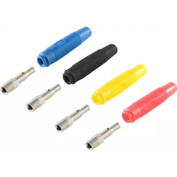 Bananų kištukų rinkinys ShiverPeaks BS56215-SET – spalvoti 4 mm lizdai (mėlyna, geltona, juoda, raudona)