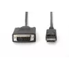 ASM AK-340301-030-S ASSMANN Laidas DisplayPort 1.1a su fiksatoriumi Tipas DP/DVI-D (24+1) Vyriškas/Vyriškas Juodas 3m