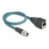 DeLOCK M12 adapterio kabelis X-coded 8 kontaktų kištukas į RJ45 lizdą 50 cm