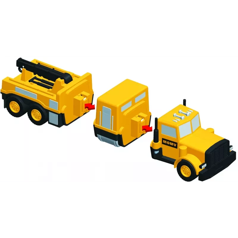 Transporto priemonių rinkinys Popular Playthings Mix or Match Vehicles Construction Black Yellow