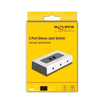 Audio jungiklis DeLOCK 88061 juodai pilkas 3,5 mm įėjimas išėjimas