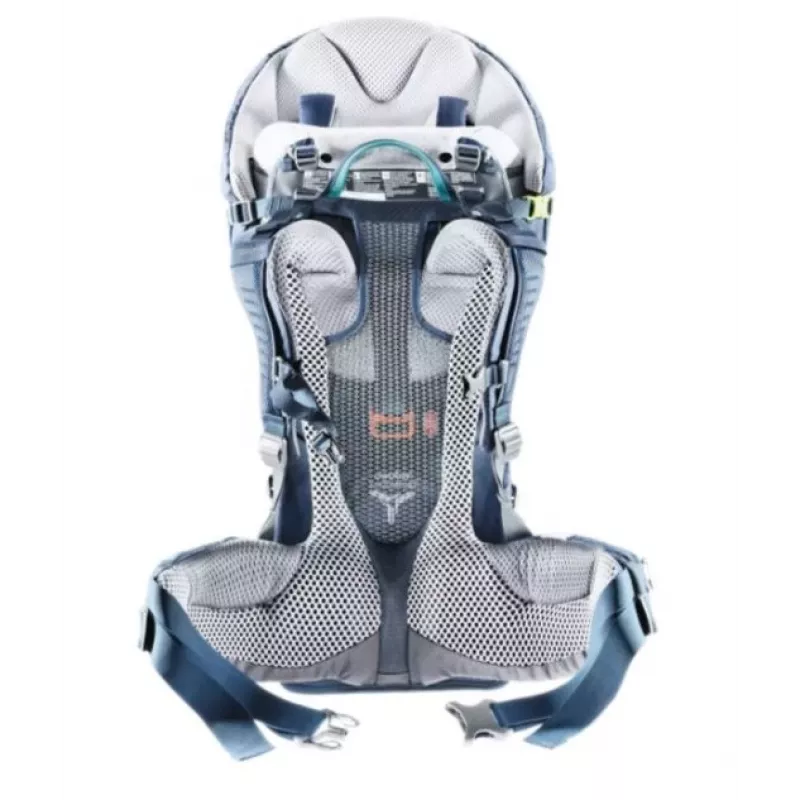 Kūdikio nešimo kuprinė Deuter Kid Comfort Pro, mėlyna, poliamidas, max 22 kg, skėtis nuo saulės, šoninė kišenė