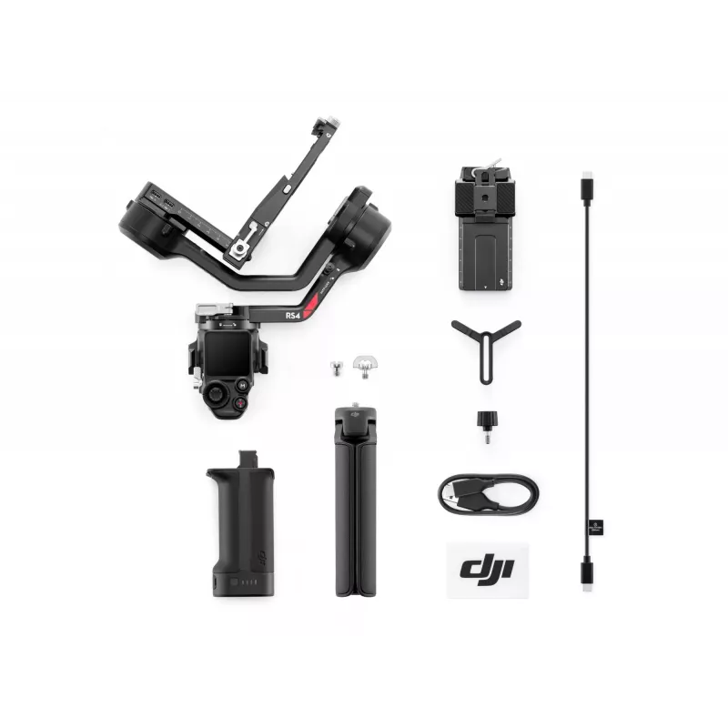 Rankinis kameros stabilizatorius DJI RS4, aliuminio korpusas, 12h baterija, 1,066 kg, juodas