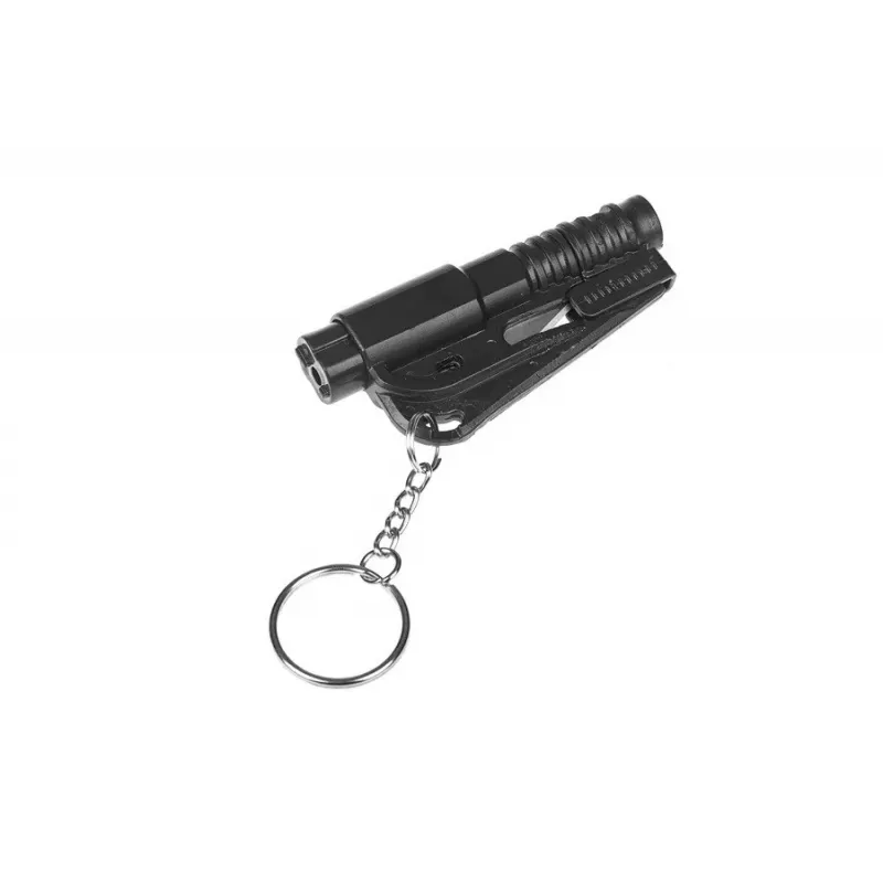 Avarinis įrankis GUARD YC-004-BL – diržinis peilis su švilpuku, stiklo daužytuvu, technopolimeras, 75×35×15 mm, 100 g