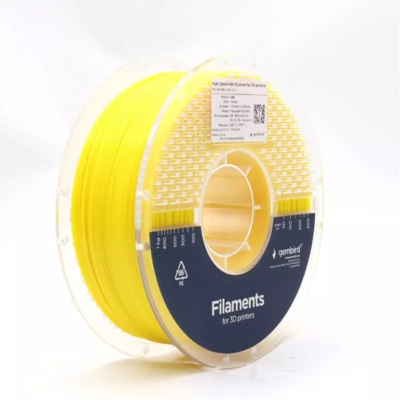 3D spausdinimo gijos Gembird ABS 1.75 mm geltona 1 kg