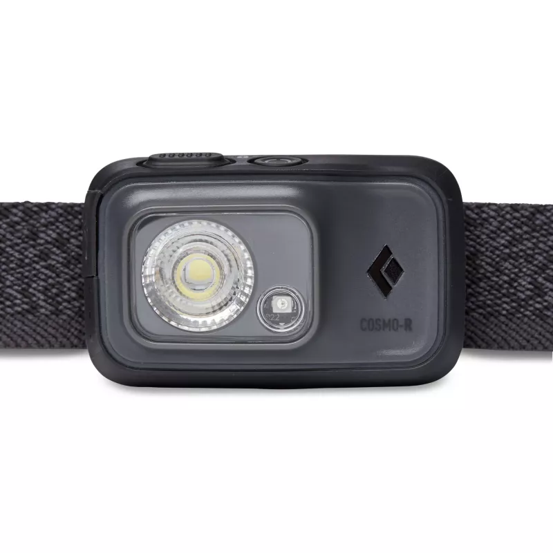Priekinė galvos lemputė Black Diamond Cosmo 350-R, 350 lm, IP67, įkraunama per USB, 1500 mAh, raudona