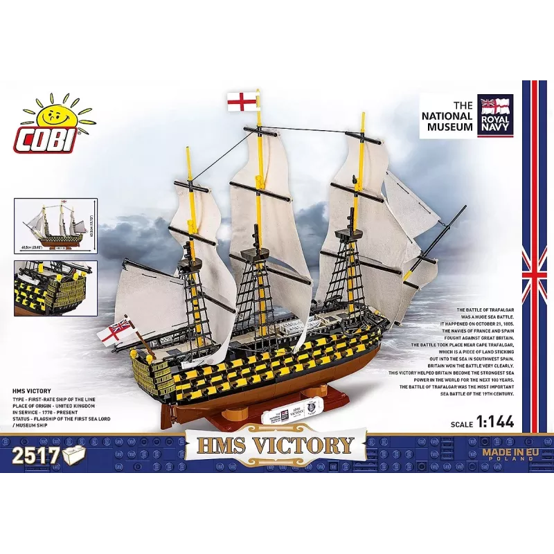 Konstruktorius Cobi HMS Victory — 2517 detalių, detalus istorinis burlaivio modelis