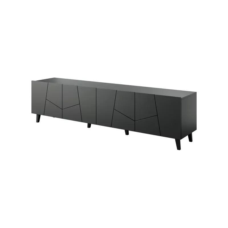 TV spintelė cama meble ETNA 200 x 42 x 52 cm, juodos matinės spalvos, medžio drožlių plokštės viršus
