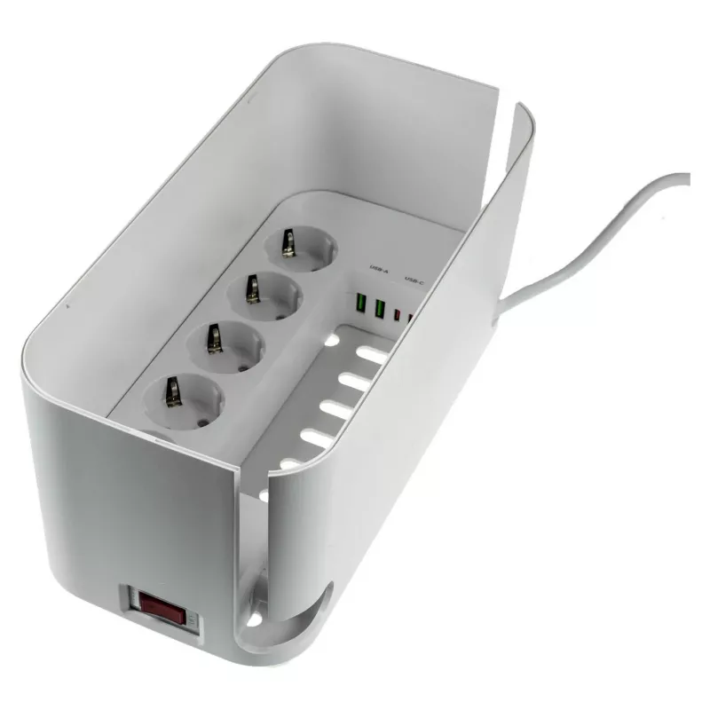 Prailginimo laidas RealPower PowerBox 522 1,5 m 5 AC lizdai Baltas