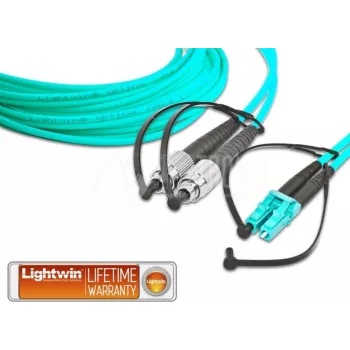 Lightwin LDP-50 FC-LC 5.0 OM3 šviesolaidinis kabelis 5 m LSOH 2x FC 2x LC turkio spalvos
