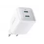 ANKER PowerPort III 40W 2xUSB-C Baltas