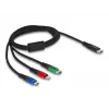 DeLOCK USB įkrovimo laidas 3 viename USB Type-C į Lightning / Micro USB 1 m