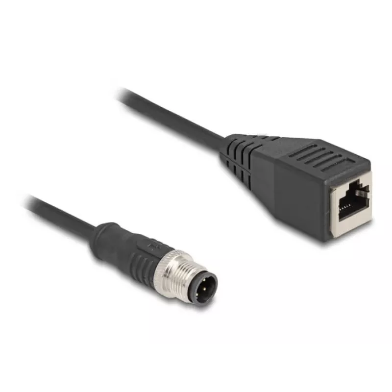 DeLOCK M12 adapterinis kabelis D-coded 4 kontaktų kištukas į RJ45 lizdą 50 cm