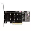 DeLOCK PCI Express x8 kortelė su 2 vidiniais NVMe M.2 Key M lizdais (bifurkacija, Low Profile)