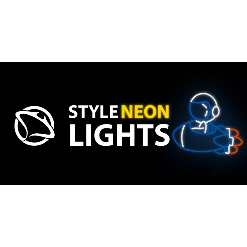 Dekoratyvinė neoninė šviesa MANTA SNL90MT Style Neon Lights – astronautas ant raketos