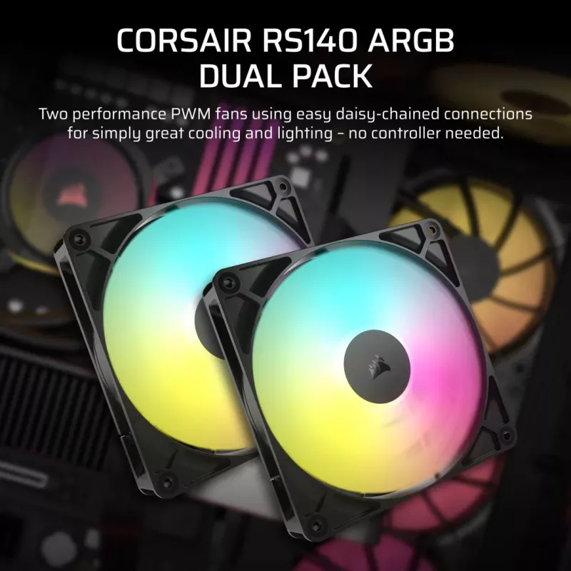 Ventiliatorius Corsair RS140 ARGB 14 cm Juodas 330-1700 RPM
