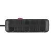 Maitinimo blokas MACLEAN MCE388 B – 2 AC lizdai, 3×USB A, 110–120V 50/60Hz, 2500W, 3 m laidas, juodas