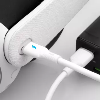Akyga AK-USB-60 USB kabelis USB-A (m) / USB-C (m), USB 2.0, 12W, 1,8 m, baltas, silikoninis