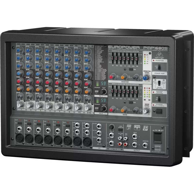 Behringer PMP1680S garso maišytuvas 10 kanalų 10 - 200000 Hz Juoda