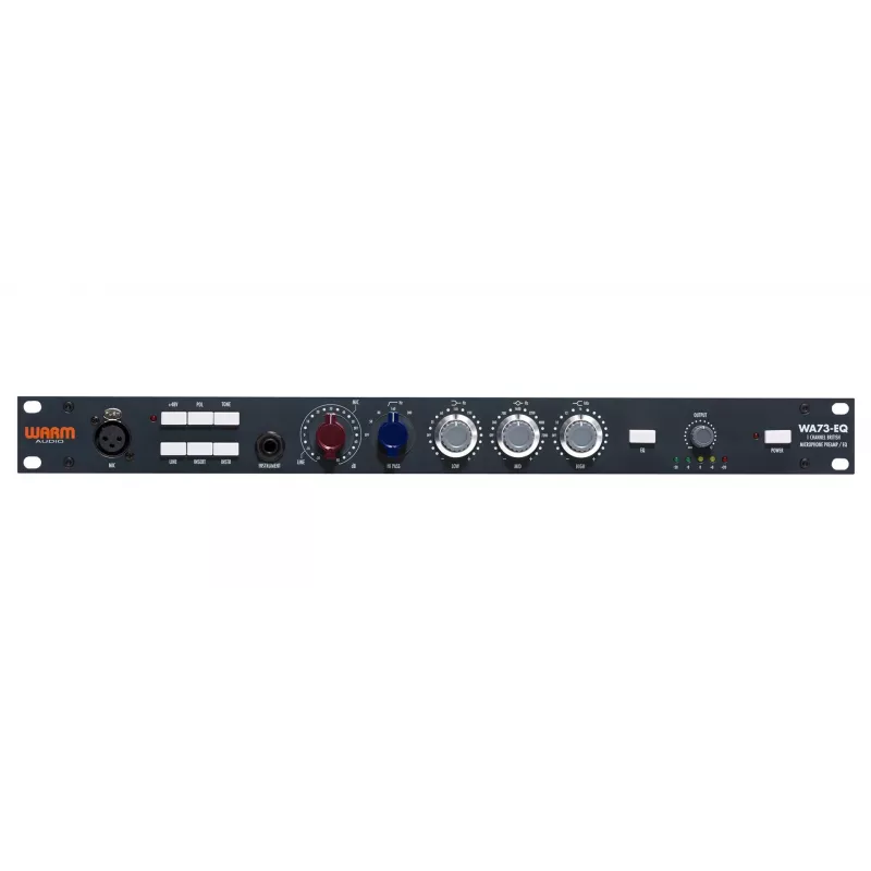 Garso išankstinis stiprintuvas WARM AUDIO WA73-EQ – vieno kanalo, juodas, 20–20000 Hz, 1200 Ω įėjimas, 115/230 V