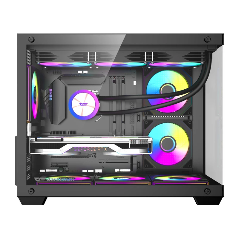 Kompiuterio korpusas DarkFlash B275 PRO (juodas) su 6 aušinimo ventiliatoriais