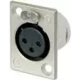 Neutrik NTR-NC3FP1 XLR jungtis (moteriška, lituojama) -30 - 80 °C - Juoda - Sidabrinė