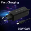 QOLTEC 52419 65W USB-C PD GaN įkroviklis nešiojamam kompiuteriui, 5V/20V 3A/3.25A, 220–240V, 1.8m laidas, juodas