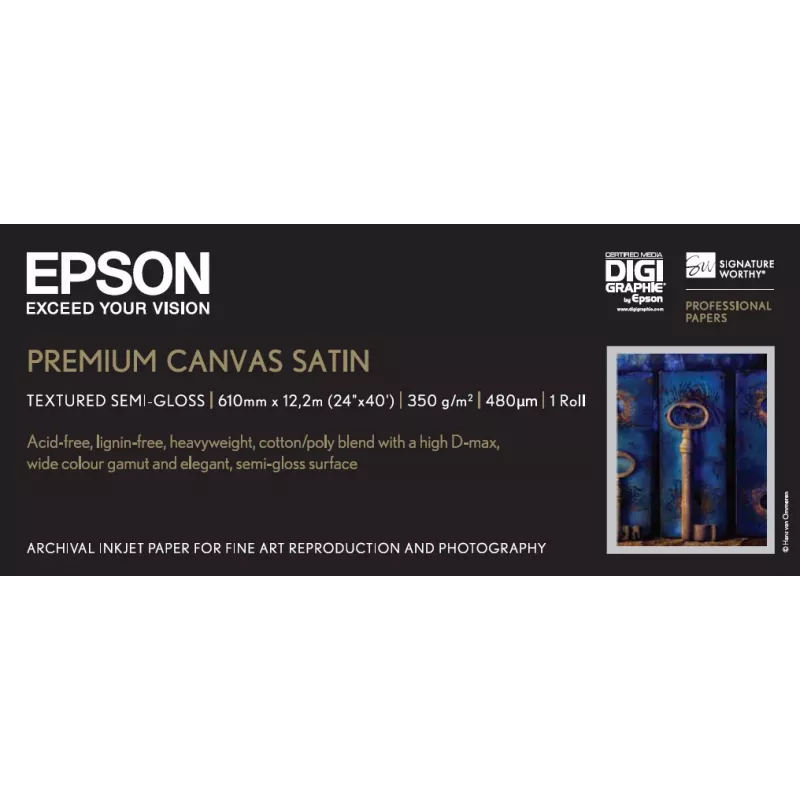 Epson Premium Canvas Satin 24 colių x 12,2 m, 350 g/m²