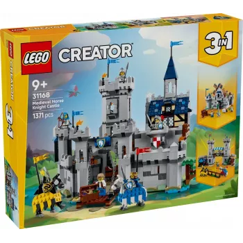 Konstruktorius LEGO Creator 3-in-1 Viduramžių riterio pilis 31168 — 1371 detalė, 6 minifigūrėlės, nuo 9 metų