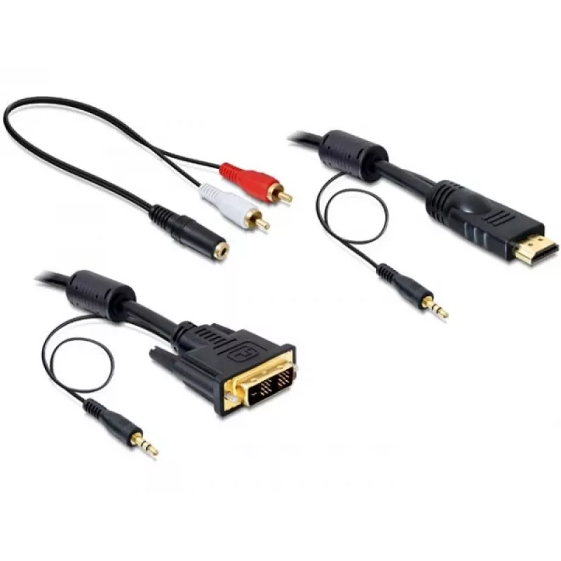 DeLOCK 84455 – DVI-D / HDMI adapterio kabelis 2 m su garso laidu