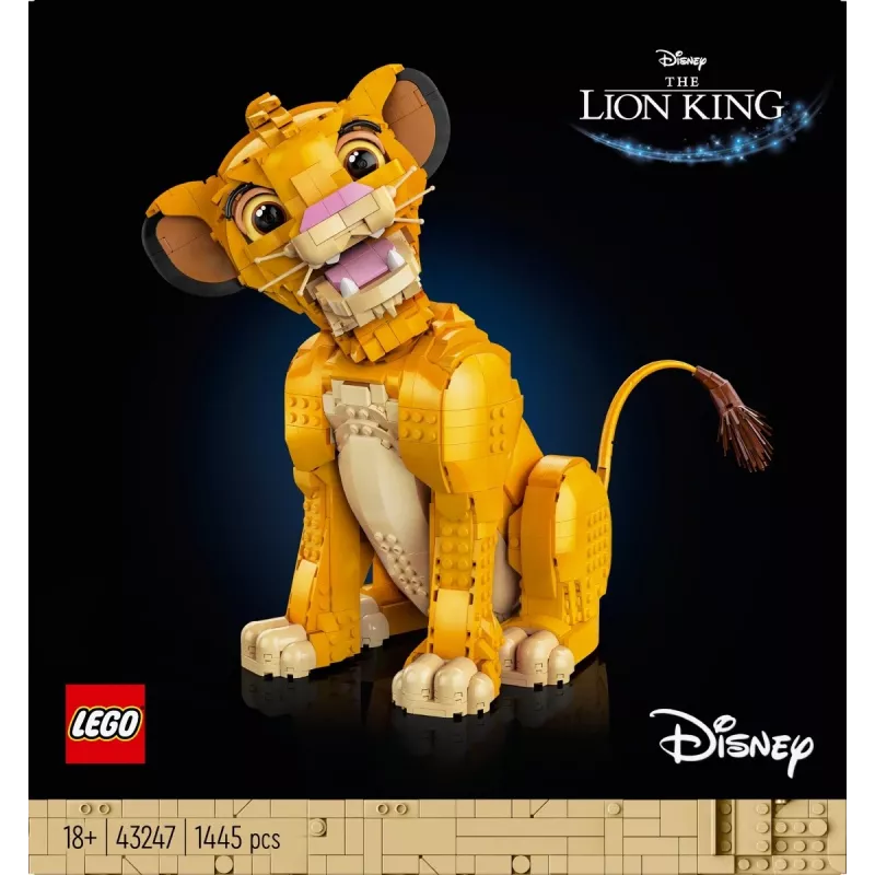 LEGO Disney Jaunasis Simba Liūtas Karalius Kolekcinis Gyvūno Figūrėlės Konstruktorius Suaugusiems, Namų ar Biuro Dekoro Nostalgiška Dovana