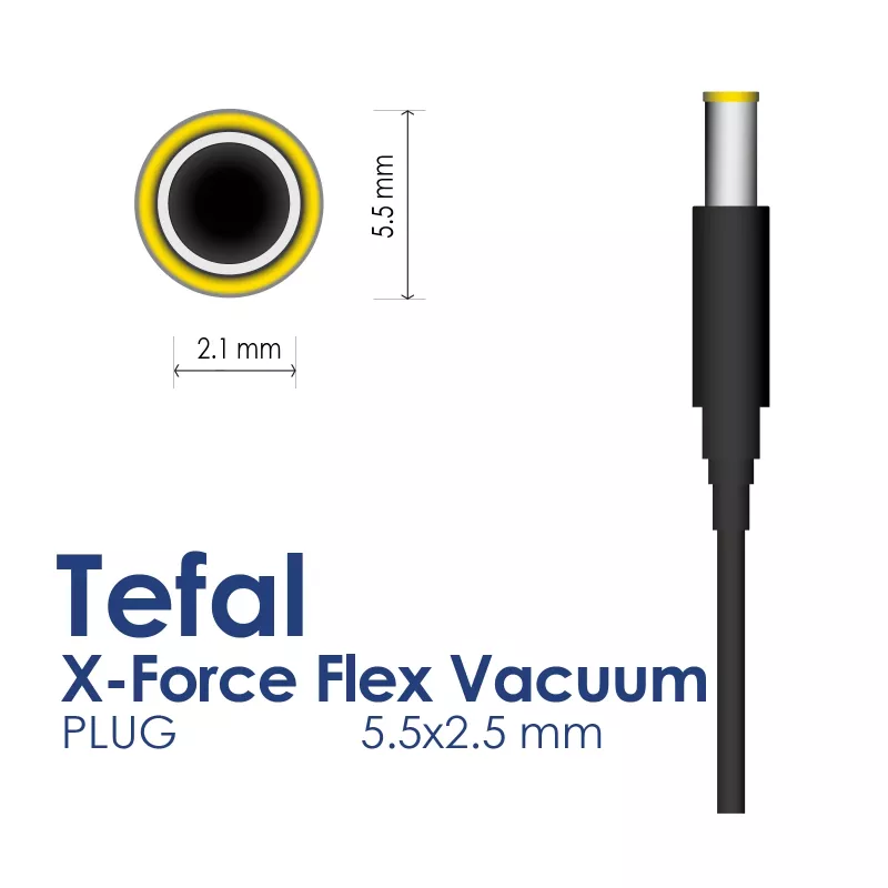 Akyga AK-PD-22 maitinimo adapteris Tefal / Rowenta X-Force Flex 29 V / 0,74 A, 21,46 W, 5,5 x 2,5 mm, 1,8 m, baltas