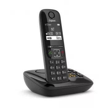 Gigaset AS690A Analoginis/DECT telefonas su skambučio numerio rodymu Juodas