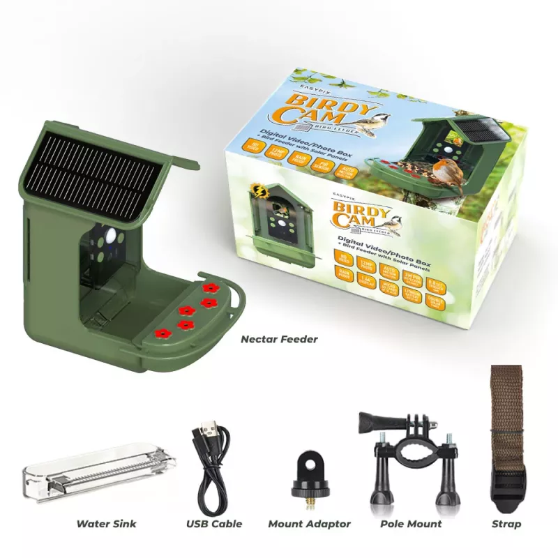 EASYPIX Bird Cam 10123 paukščių kamera 1080p HD naktinis matymas