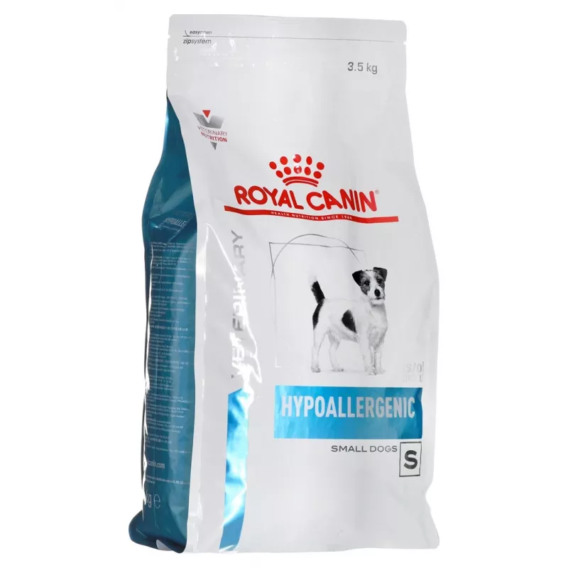 Sausas šunų ėdalas Royal Canin Hypoallergenic Small Breed 3,5 kg – suaugusiems mažiems šunims, baltymai 24%, riebalai 16%