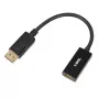 Adapteris DisplayPort į HDMI IBOX iadp4k — DisplayPort (vyriškas) į HDMI (moteriškas), tiesūs jungtys, 4K palaikymas, sidabrinis