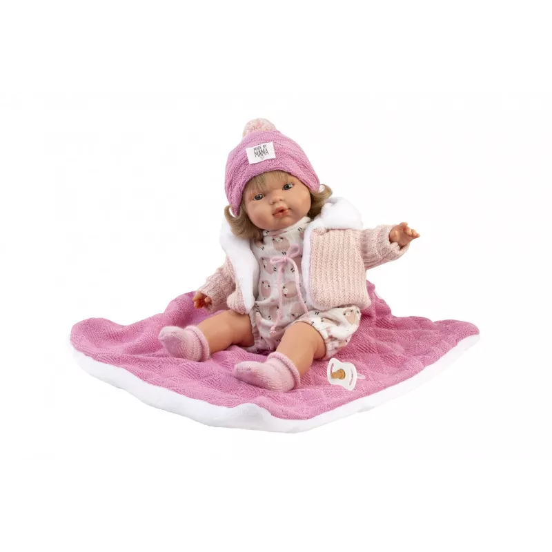 Lėlė kūdikis Llorens Babypuppe Lola 38 cm kalbanti, audinio ir vinilo, rekomenduojama nuo 3 metų