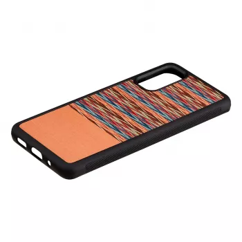 Dėklas Samsung Galaxy S20 man and wood rudas languotas juodas – apsauginis dėklas iš medžio ir polikarbonato