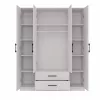 Topeshop ROMANA 160 BIEL KPLB bedroom wardrobe/closet 11 shelves 4 durelės(s) baltas