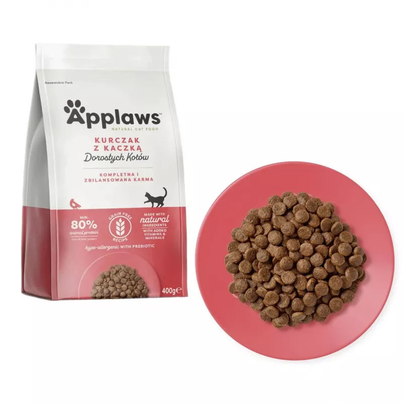 APPLAWS Adult Chicken with duck - sausas kačių maistas - 400g