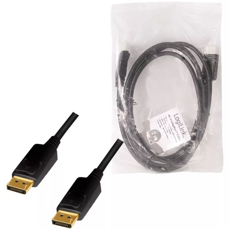DisplayPort kabelis LogiLink CD0101 2 m Juodas