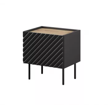 Nakties staliukas Cama ONDA 50x40x54 cm juodas MDF/medžio drožlių plokštė 2 vnt. rinkinys
