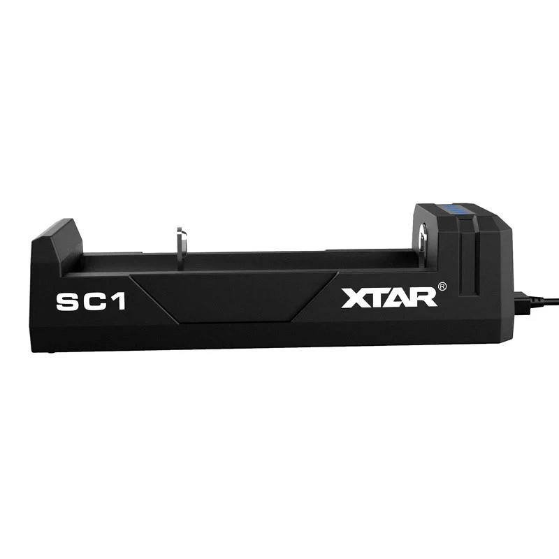 XTAR SC1 vieno lizdo USB-C įkroviklis Li-ion 18650 baterijoms, juodas