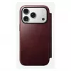 Dėklas mobiliesiems telefonams Nomad Modern Leather Folio, skirtas Apple iPhone 17 Pro, 6,3 colio (16 cm), odinis, bordo spalvos