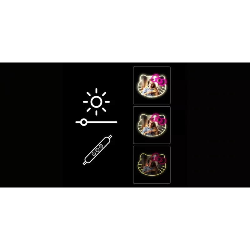 LED neoninis veidrodis MANTA MASNL129WH – Katė su lankeliu dekoratyvinis neoninis akcentas