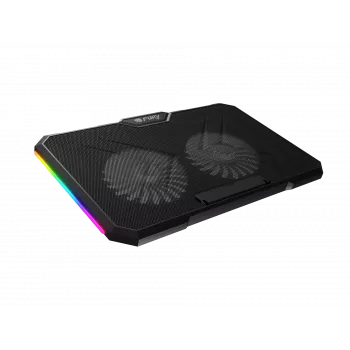 FURY GUNBAI G3 aušinimo padėklas nešiojamam kompiuteriui 14.1–17.3 col., 2 ventiliatoriai, RGB apšvietimas, 2× USB